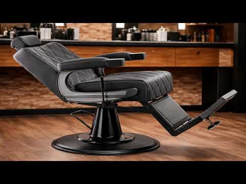 Hochwertiger Barber stuhl in Schwarz, Herren Friseurstuhl Taito, ideal für jeden modernen Barbershop.