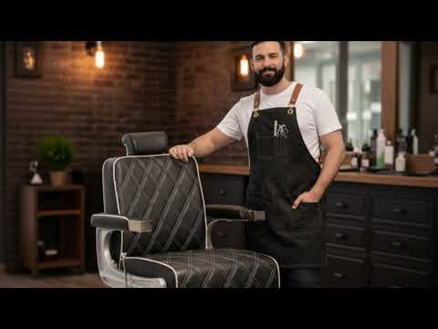 Barber stuhl in elegantem Schwarz-Silbe, Herren Friseurstuhl Gon, Barbershop stuhl - Tiptop - Einrichtung