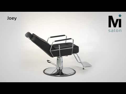  Herren Friseurstuhl, Barbierstuhl Joey1 in elegantem Schwarz - tiptop-einrichtung