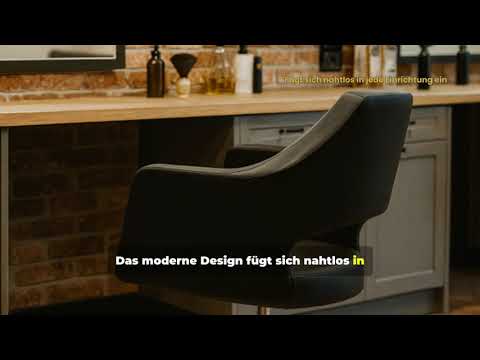 Friseurstuhl in Schwarz mit Avantgarde-Design, Luxuriöser Friseur stuhl Misty - Tiptop - Einrichtung