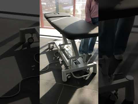 Therapieliege Titan-301 elektrisch mit 1 Motor, Behandlungsliege in Grau, höhenverstellbar, Rückenlehne mit Neigung für Massage und Physiotherapie