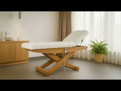 Elektrische Massageliege mit 3 Motoren, Massagetisch mit LED, Behandlungsliege Cyx mit Weißer PU-Polsterung - Tiptop - Einrichtung