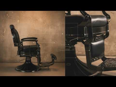Luxuriöser Barber stuhl Kirk Bc in Schwarz, ideal für stilvolle Salons und Herrenfriseure.