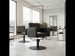Friseurstuhl in eleganter Schwarz-Farbe, Luxuriöser Friseur stuhl Class R mit Runder Fuß für maximalen Komfort im Salon.