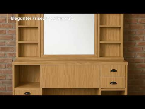 Friseur Bedienplatz aus Melaminholz mit modularem Design und Stauraum, Friseurarbeitsplatz Oke-bbr - Tiptop - Einrichtung