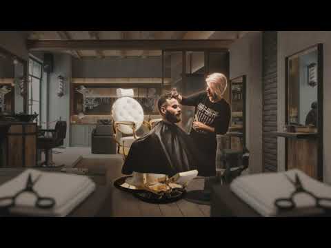 Barber stuhl in Gold-Weiß, Herren Friseurstuhl Buzz mit verstellbarem Fußstütze, Barbershop stuhl - Tiptop - Einrichtung