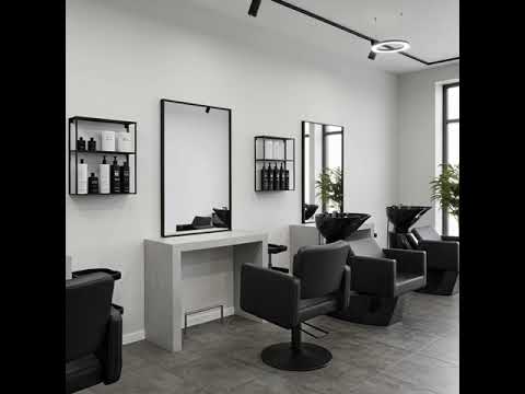 3x Friseurstuhl Class R - 1x Friseur Waschbecken Knot Schwarz-Schwarz - Tiptop - Einrichtung
