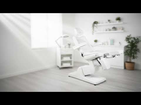 Fußpflegestuhl elektrisch mit 3 Motoren, Pediküre stuhl in Weiß, Podologiestuhl Sadira Höhenverstellbar - Tiptop - Einrichtung