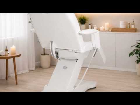 Elektrische Kosmetikliege mit 3 Motoren, Behandlungsliege in Weiß, Kosmetikstuhl Larim - Tiptop - Einrichtung