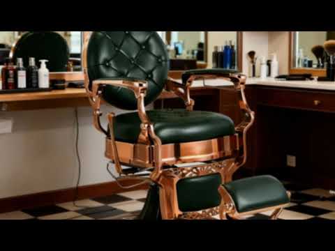Barber stuhl in Kupferglanz – Grün, Herren Friseurstuhl Kirk, Barbershop stuhl