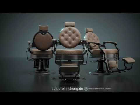 Barber stuhl in Altbraun und Schwarz, Herren Friseurstuhl Buzz, Barbershop stuhl - Tiptop - Einrichtung