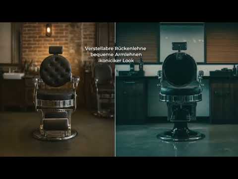 Barber stuhl in Silber und Schwarz, Herren Friseurstuhl Mack, Barbershop stuhl - Tiptop - Einrichtung