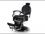 3er-Set Barberstuhl Kirk BC in Schwarz für professionelle Barbershops