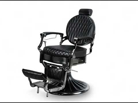 3er-Set Barberstuhl Kirk BC in Schwarz für professionelle Barbershops