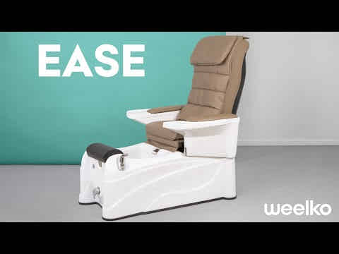 SPA Pediküre Sessel mit Waschbecken, Shiatsu-Massagesystem und Fußwanne, braune Polsterung