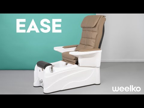 SPA Pediküre Sessel mit Waschbecken, Shiatsu-Massagesystem und Fußwanne, braune Polsterung