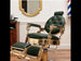 Barber stuhl in Gold und Grün, Herren Friseurstuhl, Mack, Barbershop stuhl - Tiptop - Einrichtung