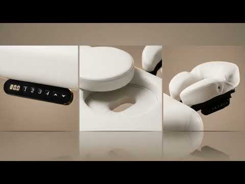 Elektrische Massageliege Isom – Luxus Spa-Liege mit 2 Motoren, PU-Weiß