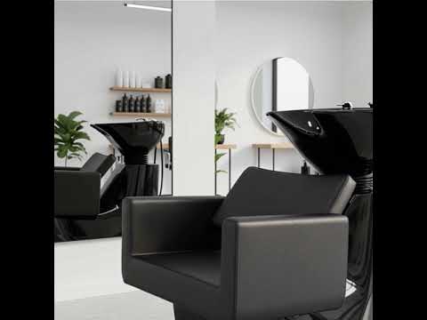 Friseur Waschbecken mit ergonomischem Schwarz, Friseurwaschbecken Knot