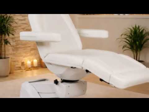 Elektrisch Drehbarer Kosmetikliege Atik, Behandlungsliege mit 4 Motoren in Weiß - Kosmetikstuhl für Behandlungen - Tiptop - Einrichtung