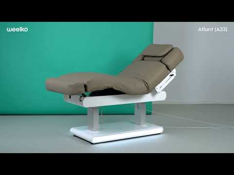 Elektrische Massageliege mit Heizfunktion, LED, 4 Motoren, Kopfstütze mit Gesichtsaussparung, höhenverstellbar 68–93 cm.