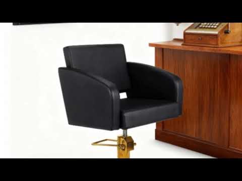 Friseurstuhl in eleganter Schwarz-Farbe, Luxuriöser Friseur stuhl Loris, perfekt für stilvolle Saloneinrichtungen.