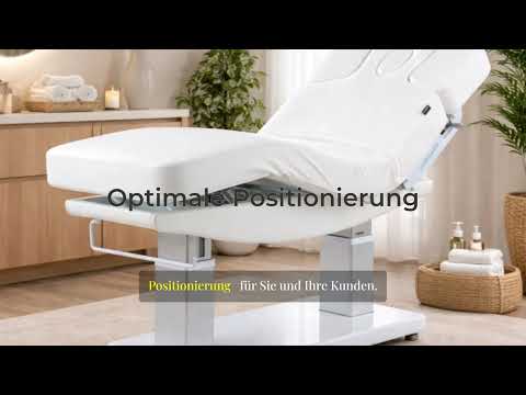 Weiße Tensor+ SPA-Massageliege: Premium Kosmetikliege mit 4 Motoren und Heizung.