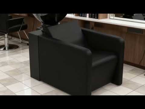 Friseur Waschbecken in elegantem Schwarz, Friseurwaschbecken Jacob bietet höchsten Komfort und stilvolles Design für Profis.