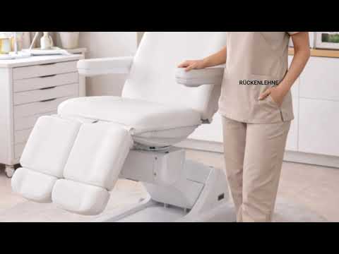 Drehbarer Fußpflegestuhl elektrisch mit 3 Motoren, Pediküre stuhl 240° Drehung in Weiß, Podologiestuhl Tarse - Tiptop - Einrichtung