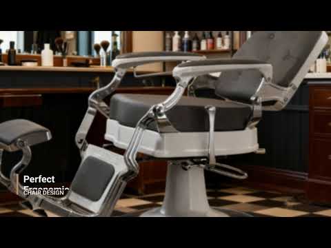 3x Barber stuhl in Weiß-Grau, Herren Friseurstuhl Trim, Luxuriöser Barbershop stuhl für stilvolle Salons