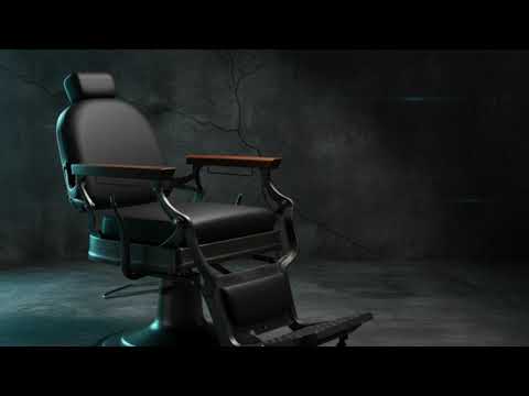 Eleganter Barber stuhl in Schwarz, Herren Friseurstuhl Flek, ideal für jeden Barbershop. Hochwertige Verarbeitung.