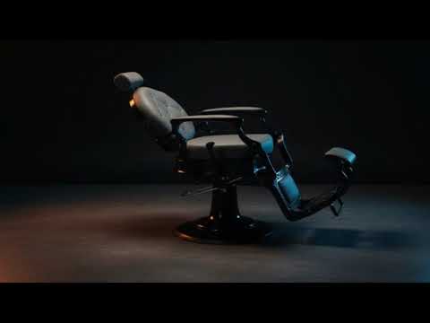 3x Barber stuhl in Grau, Herren Friseurstuhl Check, Luxuriöser Barbershop stuhl für stilvolle Salons - Tiptop - Einrichtung