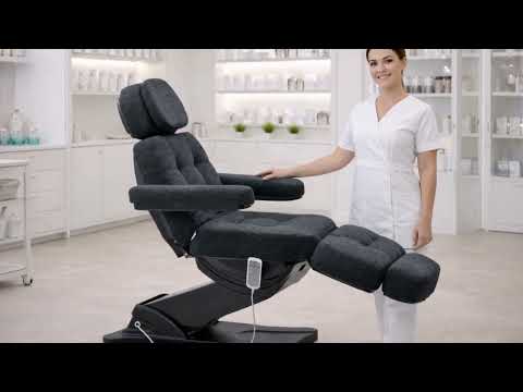 Elektrische Kosmetikliege MODERN mit 3 Motoren, höhenverstellbar, kompakte Massageliege in Weiß