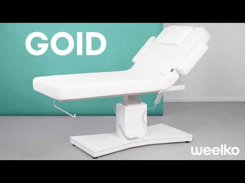 Elektrische Massageliege mit 1 Motor, Massagetisch Goid, Behandlungsliege in Weiß für Praxis und Spa – Goid
