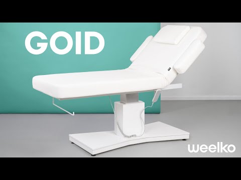 Elektrische Massageliege mit 1 Motor, Massagetisch Goid, Behandlungsliege in Weiß für Praxis und Spa – Goid