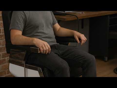 Barber stuhl in stilvollem Schwarz, Herren Friseurstuhl Bart mit neigbarer Rückenlehne, Barbershop stuhl - Tiptop - Einrichtung