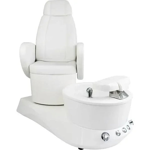 SPA Pediküre Sessel, Fußpflegestuhl Ava mit Waschbecken, Hydro-Massagefunktion und verstellbarem Sitz in Weiß - Tiptop - Einrichtung